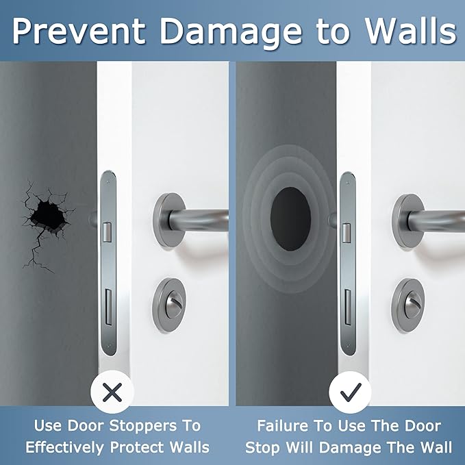 XoYoZo Door Stoppers Wall Protector Buffer Guard Doorknob Door Handle Bumper Self Adhesive Silencer Soft Rubber Crash Pad for Home Office