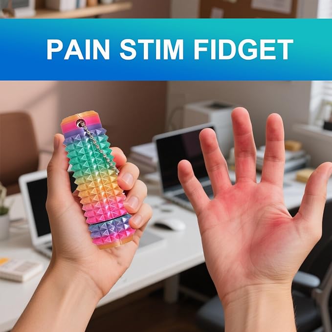8PC Little Ouchies Fidget Toys Adults, Pain Stim Fidget Anxiety Relief Pain Stim Pocket Sensory Toys for Anxiety and Stress Reduction,Portable Travel Stress Relief Spiky Fidget Keychain (Style-2)