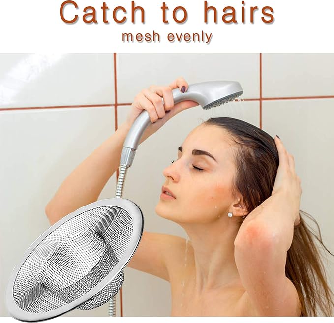50pcs Heavy Duty Stainless Steel Slop Basket Filter Trap, 2.75" Top / 1" Mesh Metal Sink Strainer, Perfect for Kitchen Sink/Bathroom Bathtub Wash Basin Floor Drain Balcony Drain Hole, Utility…