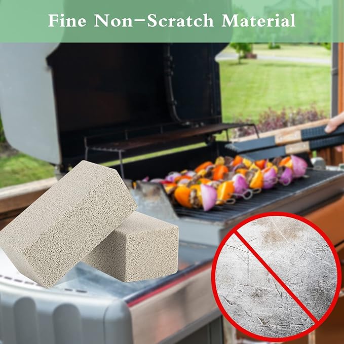 Blackstone Brick BBQ Cleaning Stone Block Heavy Duty Flat Top Grill Bricks Pumice Stone Griddle Cleaner Non-Scratch for Remove Greases Stains Residues - 4 Pack