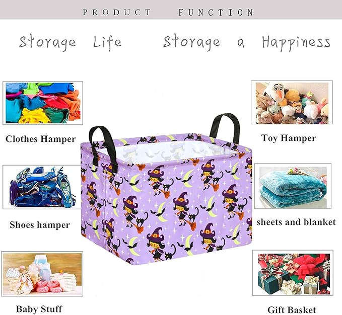 KUNRO Pumpkin Pattern Storage Basket Gift Shelf Basket Storage Bin, Nursery Basket Organizer Box for With Handles for Room Deco