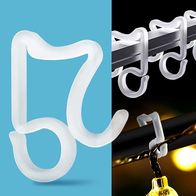 Holiday Light Clips Christmas Light Clips Outdoor Hang Gutter Hooks for Christmas Decoration String Lights Weatherproof Outdoor Lights Clips for Halloween Xmas (100 Pieces)