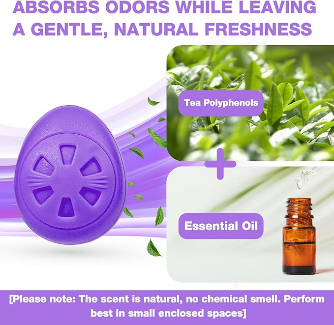 Air Jungles Shoes Deodorizer Ball 6 Count, Lavender Scent, Odor Remover Balls for Sneakers, Gym Bags, Lockers, Closets, Hampers, and Drawers. Essential Oil Provides Natural Freshness
