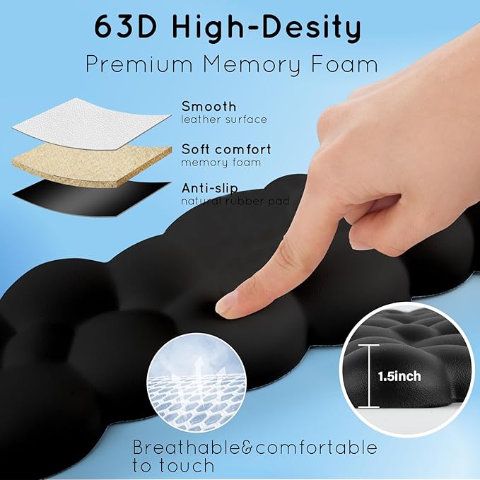 Cloud Wrist Rest for Computer Keyboard Arm Wrist Rest with Non-Slip Base Extended Wrist Rest Ergonomic Memory Foam for Keyboard and Mouse Typing Pain Relief, Office, Gaming, Computer