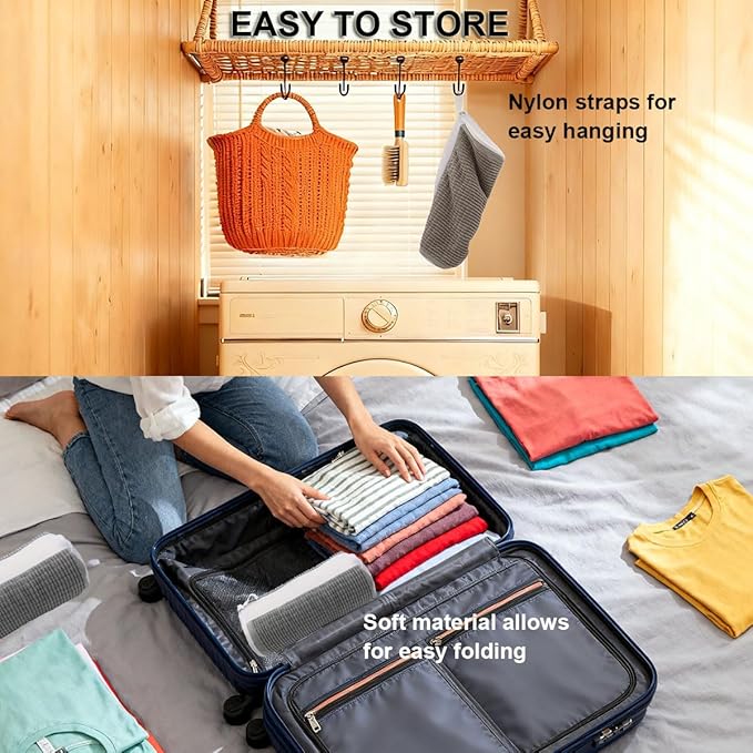 Shoe Washing Machine Bag, Blue and White Stripes Mesh Shoe Washing Bag for Washing Machine - Large Size Fits Various Shoes, Chenille Fabric Protection, Zipper Laundry Bag for Sneakers (2 Pcs) (Grey)