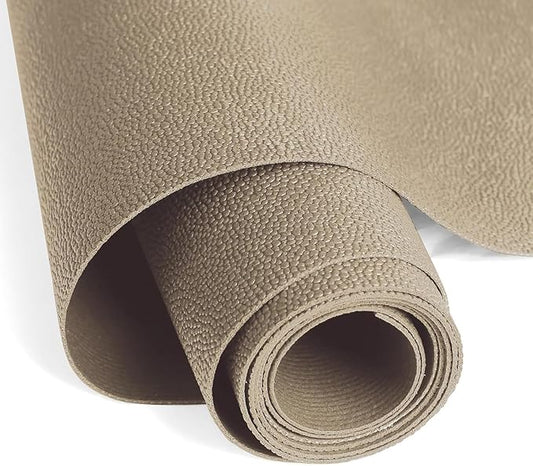 WochiTV Shelf Liner for Cabinets, Drawer Non Adhesive Non Slip Foam Mat for Kitchen, Pantry, Bathroom, Cupboard, Garage, Closet, Shelves, Drawer, Tool Box, Tan 11.8 x 118 inches
