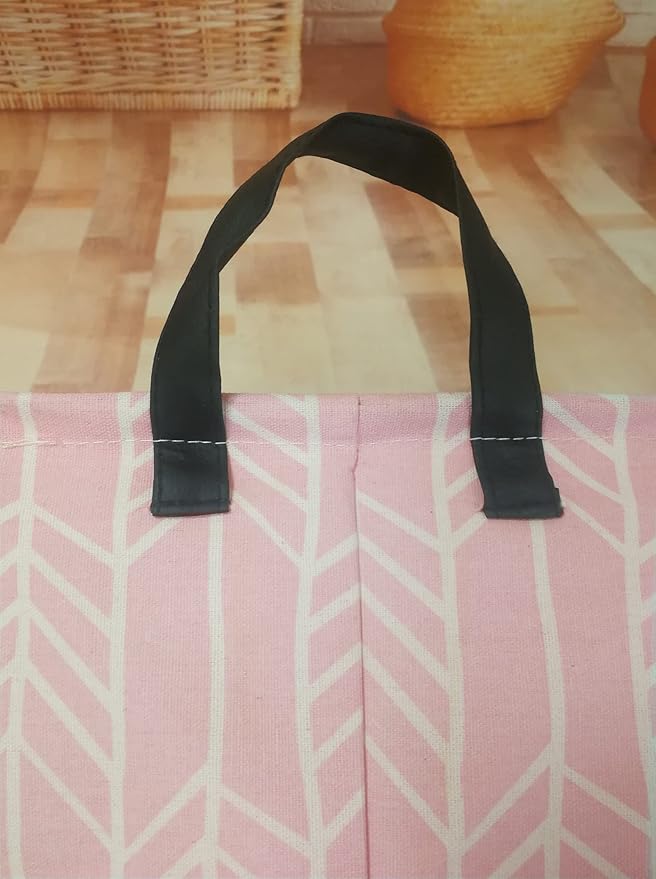 PVAIVUSTO Rec Pink Box Hamper Storage Basket Collapsible Organizer Bin Gift Shelf Baskets for Home and Kitchen Storage