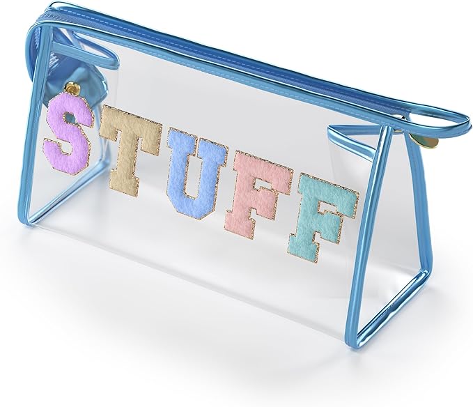 Embla Makeup and Lotion Bag - Waterproof Makeup and Sunscreen Pouch for Travel, Beach, Pool - Clear Zipper Pouch for Sunscreen and Cosmetics Storage, Durable Make Up Organizer for Beach Bag Essentials