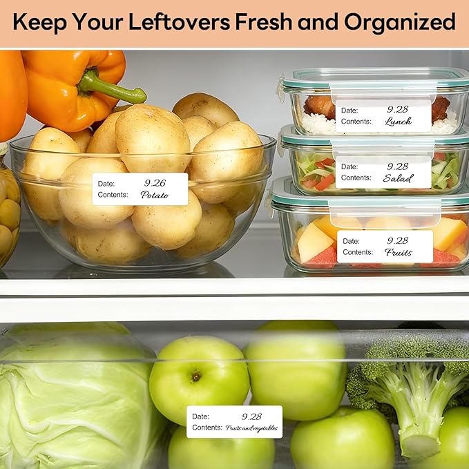 1" x 3" Freezer Labels, 500 PCS Removable Food Storage Stickers, Waterproof & Oil-Resistant Write-On Freezer Labels for Kitchen, Refrigerator, Meal Prep, and Containers, TRSTGIX