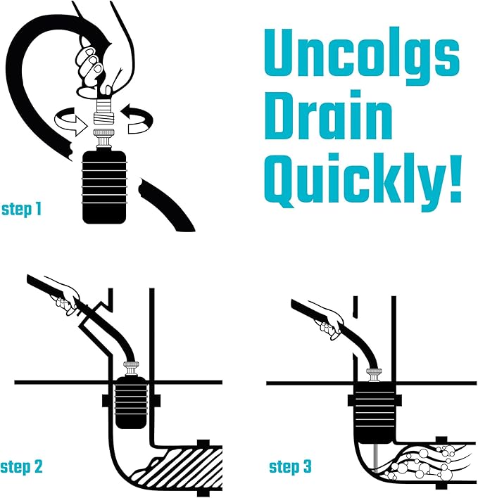 DURATECH Drain Bladder, Large Drain Cleaning Bladder, Fits 4" to 6" Drain Pipes, Unclogs Stubborn Blockages in Kitchen Sinks, bathtubs, Showers, and Main drains