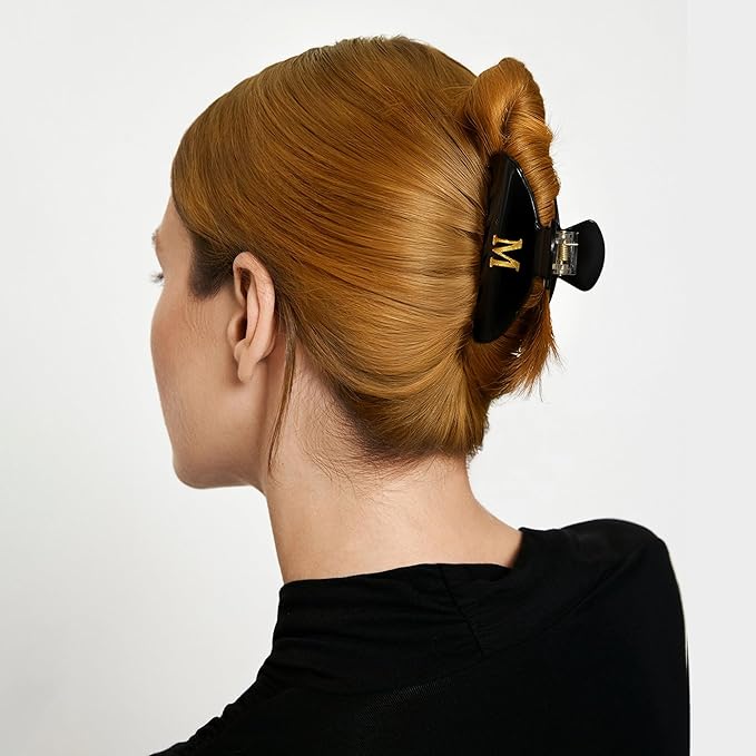 CWJCYTNSN 2 PCS Hair Claw Clips for Women Non-slip Black White Claw Clips for Thick Thin Hair Stylish M Hair Clips Elegant Hair Accessory Girls