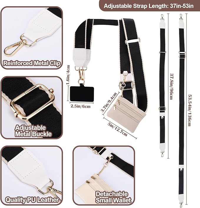 XANGNIER Clip and Go Strap for Phone with Wallet Crossbody, Phone Strap with Zippered Wallet, Adjustable Anti-Theft Cellphone Lanyard for Women, Cellphone Chain Accessories, Multicolor 11