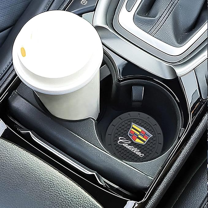 Car Cup Holder Coaster for, Recessed Silicone Cup Holder Coaster Interior Accessories 2.75in 2Pieces Black