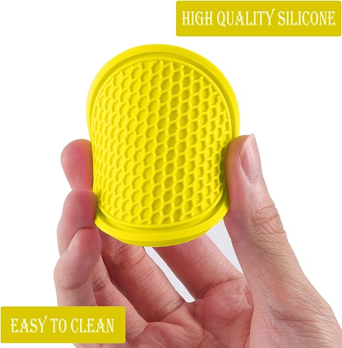 SINGARO Car Cup Coaster, 4PCS Universal Non-Slip Cup Holders Embedded in Ornaments Coaster, Car Interior Accessories, Yellow