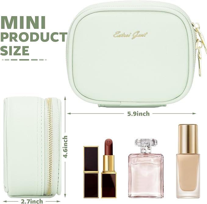 Small Makeup Bag with Led Mirror, Mini Travel Make up Bag 3 Light Modes Adjustable Brightness, for Women Organizer Cosmetic Bag, Portable Travel Train Toiletry Bag, for Pool Parties Work Touch-Ups