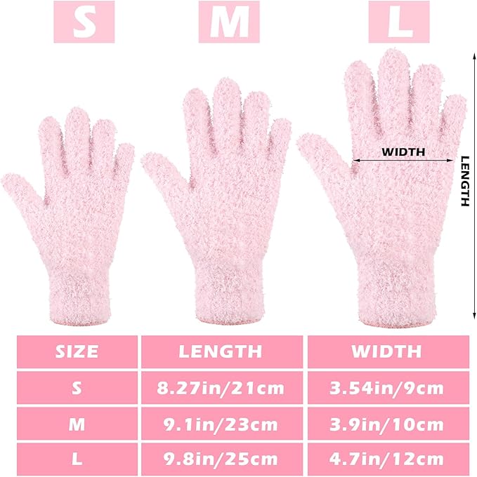 Patelai 3 Pairs Microfiber Plant Dusting Gloves Leaf Cleaning Gloves for Indoor Plants, Blinds, Furniture, House (Small,Green Yellow, Water Blue, Pink)