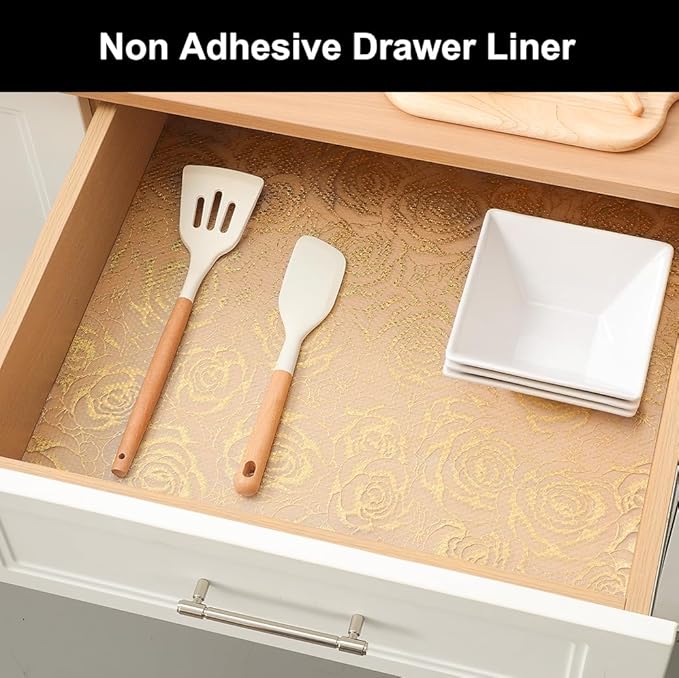 Cooyes Shelf Liner – Premium Non-Adhesive Cabinet & Drawer Liner for Kitchen – Waterproof Shelf Paper with Modern Pattern – Durable EVA Cabinet Mat – Easy to Cut （11.8" W x 236" L）