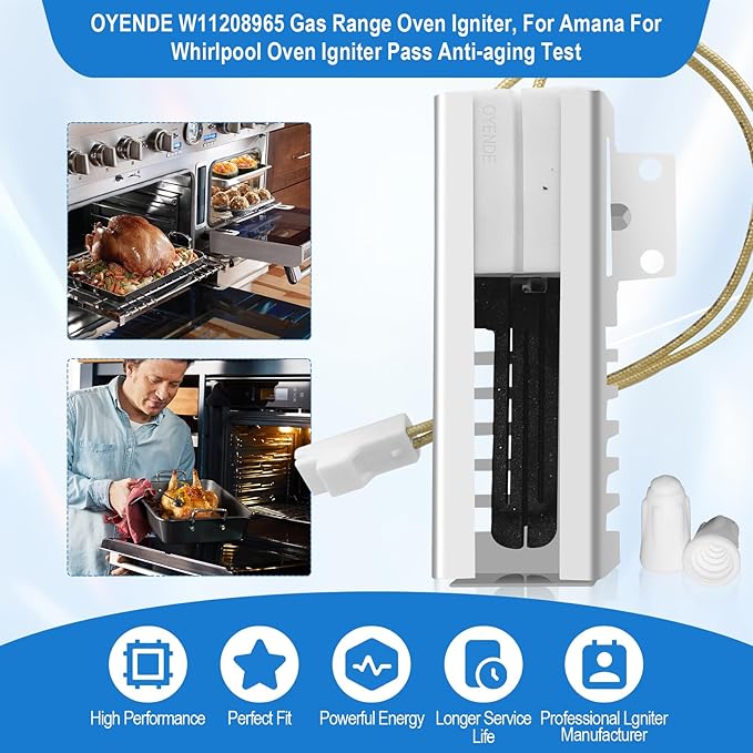 W11208965 Gas Range Oven Igniter, For Whirlpool Oven Igniter, For Amana Oven Igniter for Gas Stove, Repalce W11590294 W11176454 W10914411 4977065 AP7193166 PS16744629 EAP16744629 Etc.