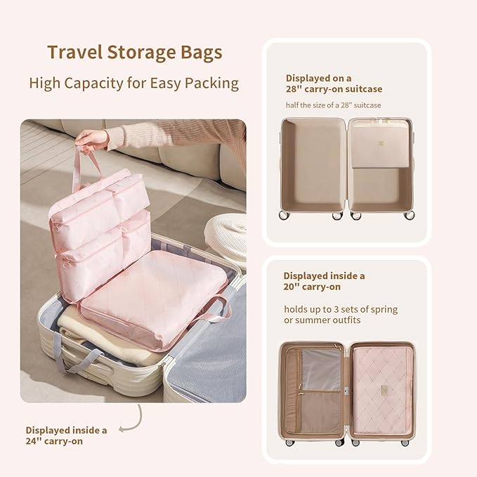 7-in-1 Travel Storage Bag, Foldable Hanging Packing Cube with Compartments for Clothes, Gray