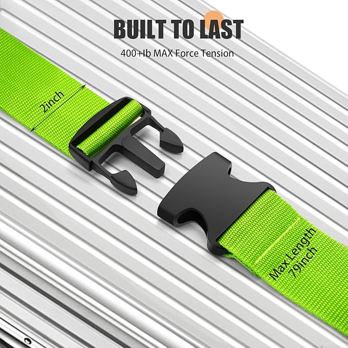 BILIONE 8 Pcs Luggage Straps, 79" Long Belts Keep Suitcase Secure While Traveling, TSA Approved Add a Bag Premium Accessory for Travel Bag Closure (8 Pcs Purple)