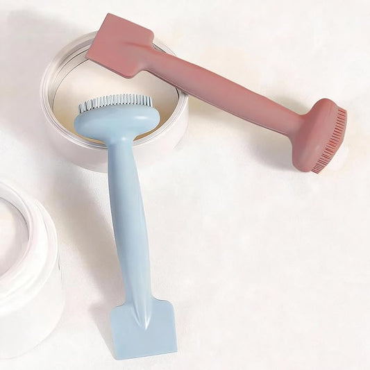 2 Pack Silicone Face Scrubber,2 in 1 Facial Cleansing Brush & Face Mask Applicator, Face Exfoliator Scrubber Waterproof Home Spa Facial Brush for Sensitive Skin (Dusty Rose and Dusty Blue)