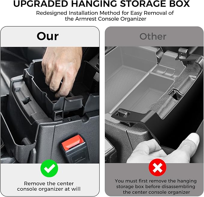 DIAMOOKY 4PCS Upgraded Center Console Organizer for Jeep Wrangler JL JLU 4xe 2018-2026 & Gladiator JT 2020-2024 2025 2026 Accessories Gear Shift Side Tray Hanging Armrest Storage Box (Not for JK/JKU)