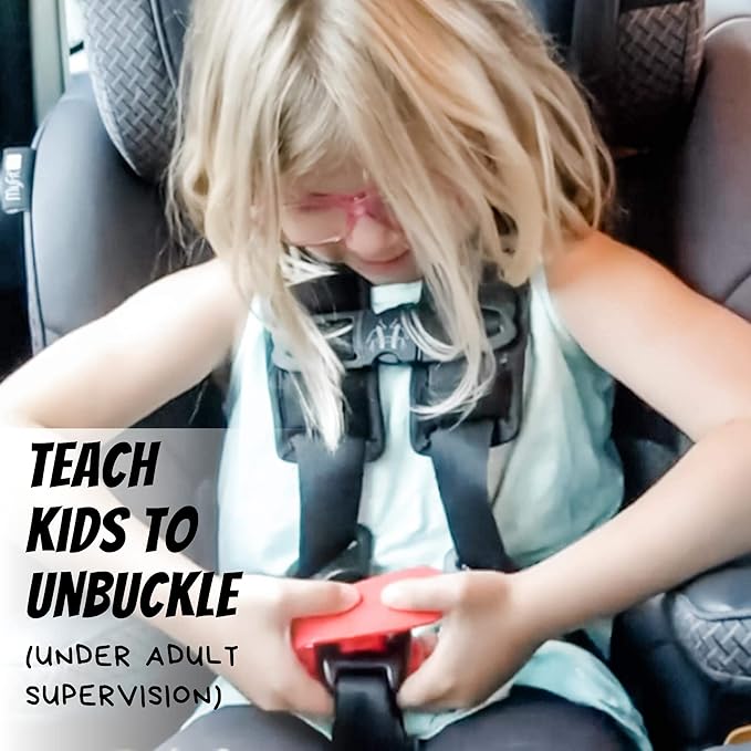 UnbuckleMe Car Seat Buckle Release Tool - Easy Opener Aid for Arthritis, Long Nails, Older Kids - Button Pusher for Infant, Toddler, Convertible 5 pt Harness car Seats - As Seen on Shark Tank (Lime)