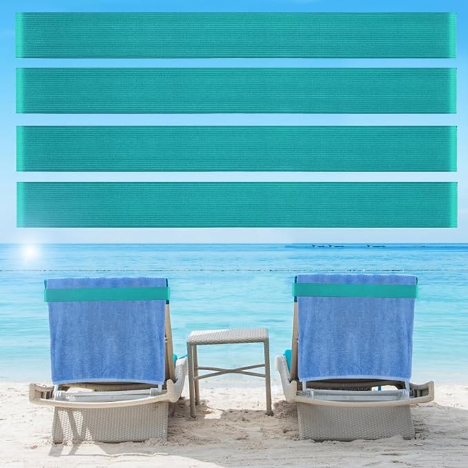 The Better Towel Chair Clips (4 Pack) - Turquoise Beach Towel Clips & Holder for Pool & Cruise Ship Essentials