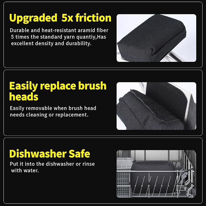 XUDAKAIXIN Grill Brush Bristle Free,(Only Replaceable Cleaning Head No Grill Brush)-Black