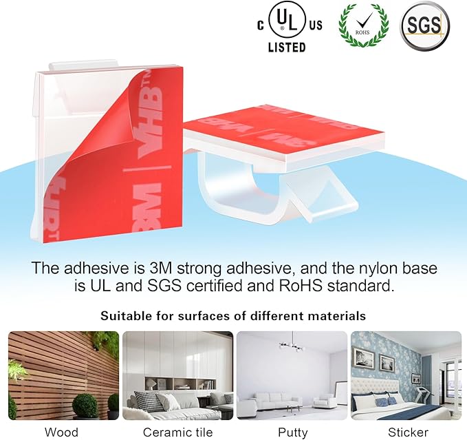 XHF 3/4” Adhesive Cable Wire Clips Clear 120pcs, Outdoor Christmas Light Clips, Cable Staples Cable Management Wire Organizer Cord Holder for Under Desk, Car, Wall, TV PC Ethernet