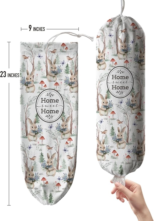 Hglian Rabbit Plastic Bag Holder,Grocery Bags Storage Organizer Keeper Dispenser for Kitchen Extra Large