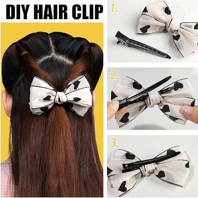 YGDZ Duck Billed Clips, 30pcs 3.5 inch Metal Alligator Hair Clips with Holes, Hair Clips for Styling Sectioning, Hair Coloring, Pin Curl Clips for Hair Roller, Black