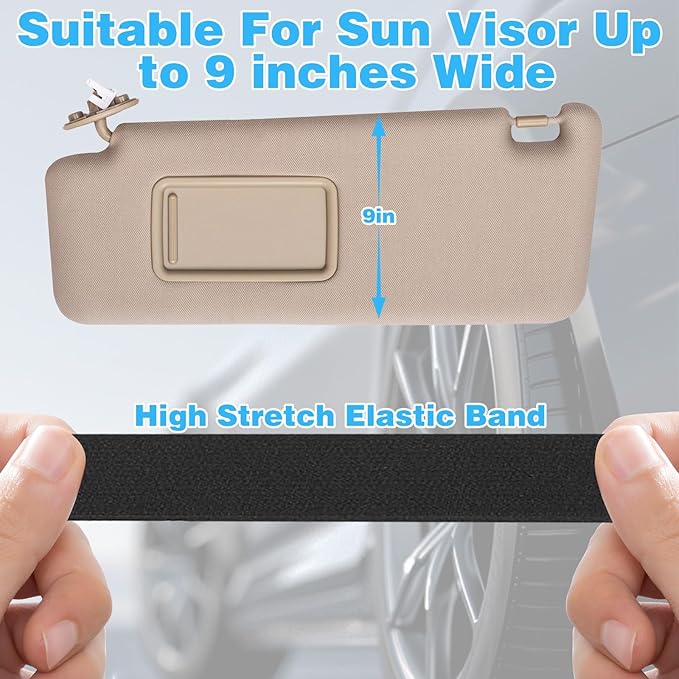 Leather Car Visor Picture Holder Photo Clip Fits 5-Inch Car Picture Frame Displays Your Photographs Sun Visor Car Photo Holder Black Both Horizontally And Vertically, Photo Car Visor Clip for Vehicle