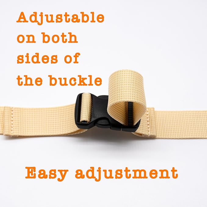 Backpack Chest Strap, Universal Add on Adjustable Sternum Strap, School Chest Belt Replacement, with Heavy Duty Quick Release Buckle Clip, for Travel, Hiking, Camping (Beige)