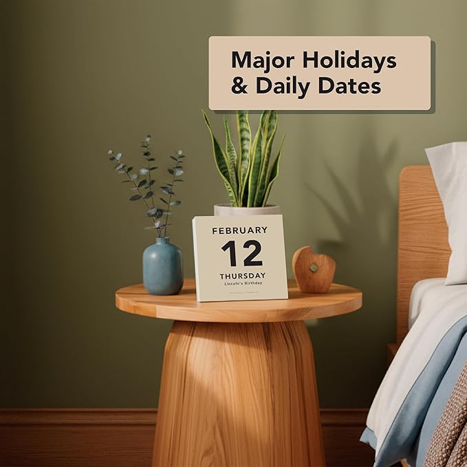 2026 Large Text Daily Calendar | Today Is Box Calendar with Big Dates For Easy Reading, Great for Home or Office, Calendar Gift For Her or Him. Hanging Wall Calendar for Work