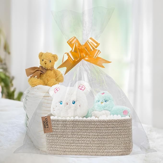 COMFY-HOMI 11.5"x7.5"x4.7" Storage Baskets for Organizing | Cotton Rope Woven Basket | Toy Storage Bin Box | Basket for Shelves, Closet Organizer Bin, Decorative Closet Shelf, 1 Pack all brown