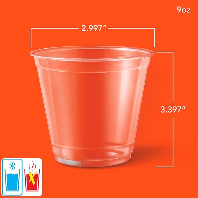 Hefty Deluxe Clear Plastic Party Cups (9 Ounce, 40 Count) (Pack of 12)