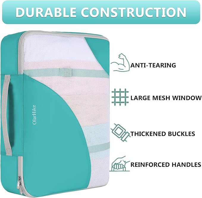8 Set Packing Cubes for Travel, Gifts for Women & Moms, Anti-Tearing Suitcase Organizer, OlarHike Vacation Essentials & Accessories for Cruise Ships