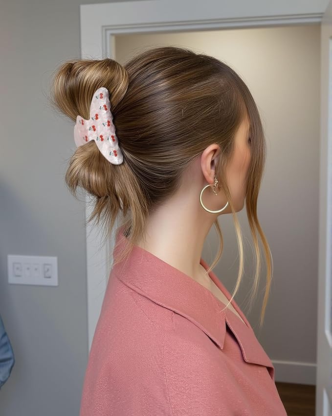 4Pcs Large Acrylic Clips - Big Non-Slip Banana Barrettes for Thick Hair, Strong Hold Jaw Clips for Women Girls