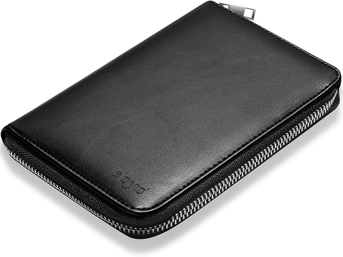 Passport Wallet, Passport Holder for Travel Family, Ultra Large Storage with 3 Pockets. RFID Passport Cover Case with Zipper Closure