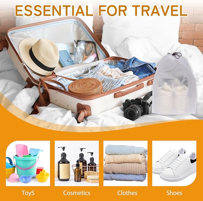 Shoe Bags for Travel, 15.7" x 11.8" Travel Shoe Bags for Packing, Large Waterproof Portable Travel Shoe Storage Bags Travel Essentials Women for and Men