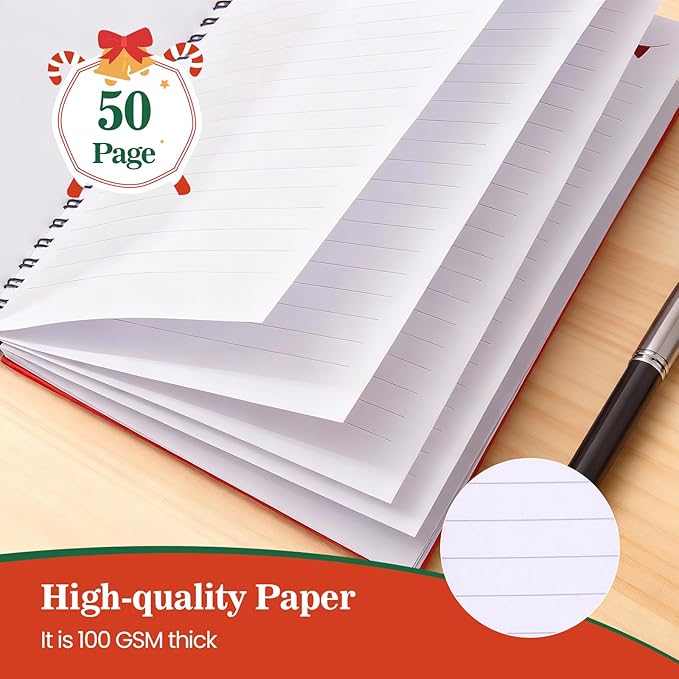 A5 Christmas Sticky Notebook,9 pads of decorated sticky notes and a handy notebook,Christmas Note Pads Teacher Appreciation Gift XMS Gift Writing Memo Pads School Office Supplies and Daily Life Organization (Ginger)