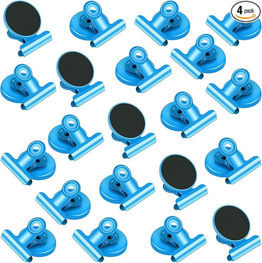 VNDUEEY 20 Pack Magnetic Paper Clip Dispenser Holder, Paperclip Dispenser for Desk, School, Office, Fridge Magnets Refrigerator Magnets, Magnet Clips for Whiteboard Locker (Blue) ?