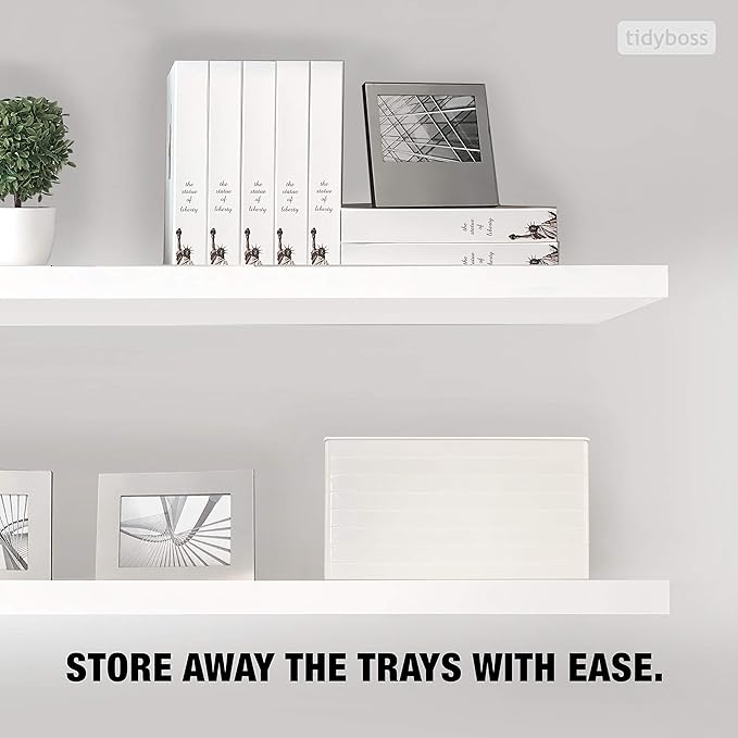 Tidyboss 8 Puzzle Sorting Trays with Lid 8" x 8" - Portable Jigsaw Puzzle Accessories White Background Makes Pieces Stand Out to Better Sort Patterns, Shapes and Colors | for Puzzles Up to 1500 Pieces