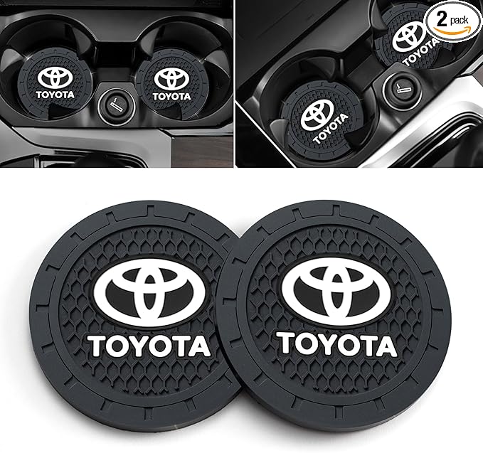 Car Cup Holder Coaster for Toyota Sport Recessed Silicone Cupholder Coaster Interior Accessories 2.75in 2Pack Black