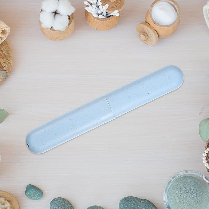 VOCOSTE 1pcs, Traveling Toothbrush Holders Case, PP Toothbrush Case for Travel Business, Blue, 8.07''x1.22''x0.83''