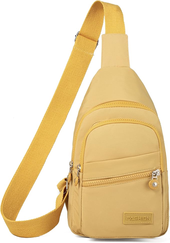 Banelu Small Sling Bag Cross Body Bags for Women Men, Crossbody Bag Sling Backpack for Outdoors Sports Hiking - Gold