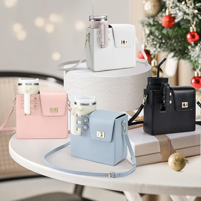 Outdoor Portable Crossbody Water Cup Purse Bag Water Bottle Carrier Bag with Phone Pocket Tumbler Carrier with Strap