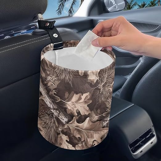 Dead Branch LeavesTrash Bag, Car Trash Can - Cute, Portable, Collapsible for Back Seat, Floor, Hanging Headrest Waste Basket - Auto Garbage Accessory