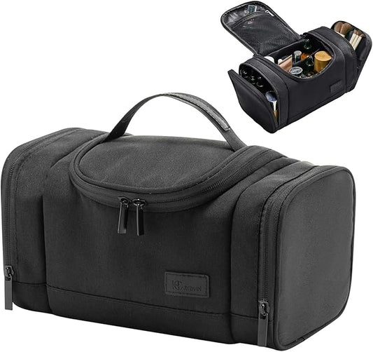 Waterproof Small Toiletry Bag for Men Women, Travel Toiletry Organizer Shaving Bag for Toiletries Accessories, Suitable Capacity Dopp Kit for Travel-Sized Essentials, Black